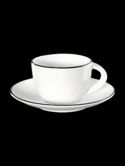 espressotasse mit unterteller, ligne noire