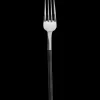 gabel, schwarzer griff