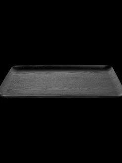 holztablett rechteckig, schwarz