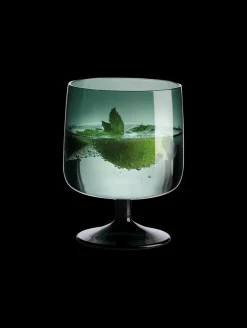stielglas, grün