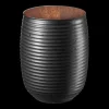teedose, black mit holzdeckel